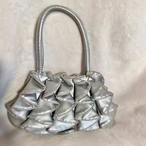 Silver Shoulder Bag, Squared, Sondra Roberts, NWOT